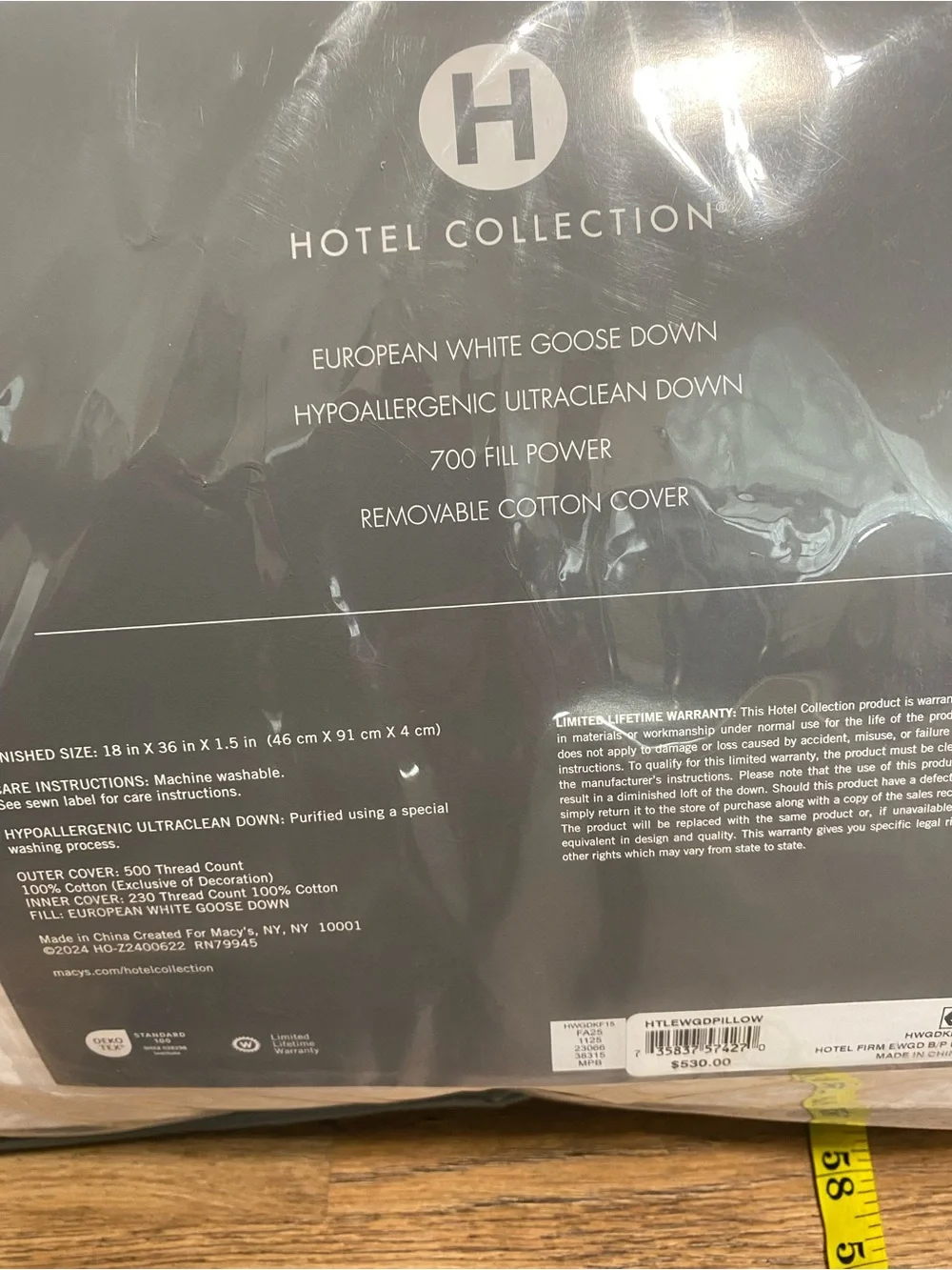 Hotel Collection Goose Down Pillow king Firm Support pillow for side sleepers